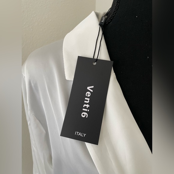 NWT White Satin along Sleeve Bodysuit - Picture 3 of 4